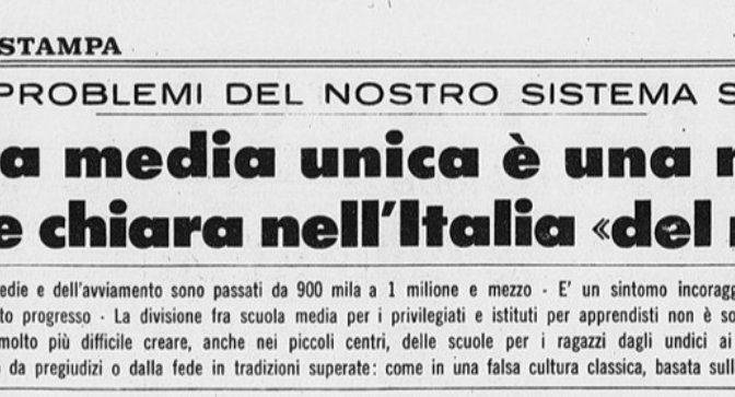 60 anni dalla Legge sulla scuola media unica