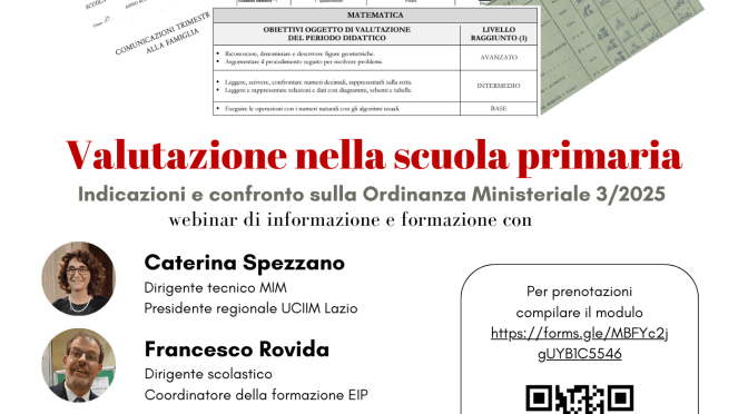 La valutazione nella scuola primaria: video e materiali del webinar EIP-UCIIM