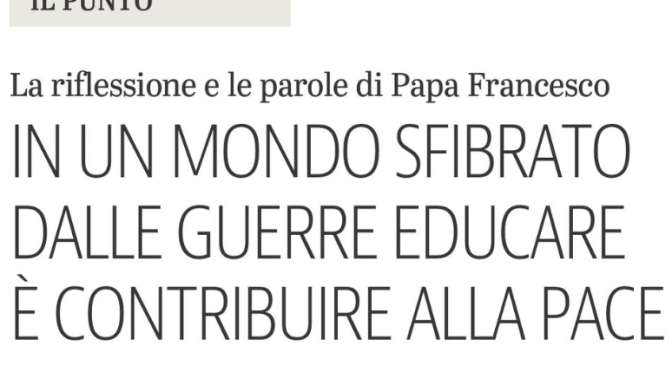 Educare è contribuire alla pace